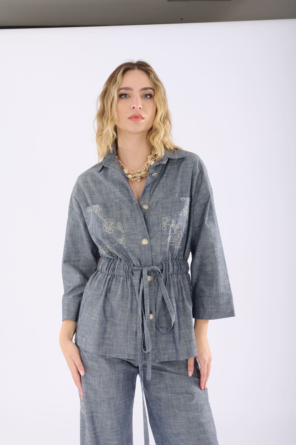 Giacca safari chambray