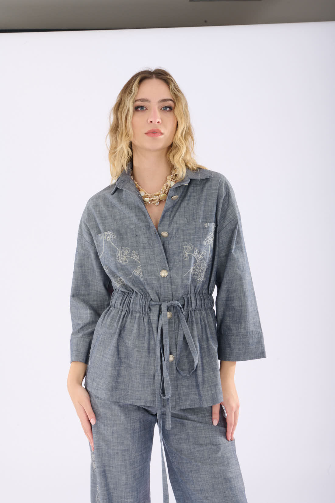 Giacca safari chambray