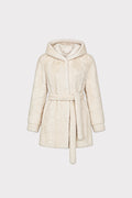 Cappotto corto con cappuccio e cintura