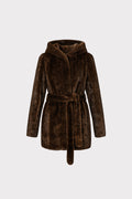 Cappotto corto con cappuccio e cintura