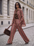 Pantaloni palazzo riga multicolor