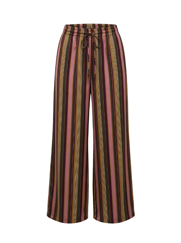 Pantaloni palazzo riga multicolor