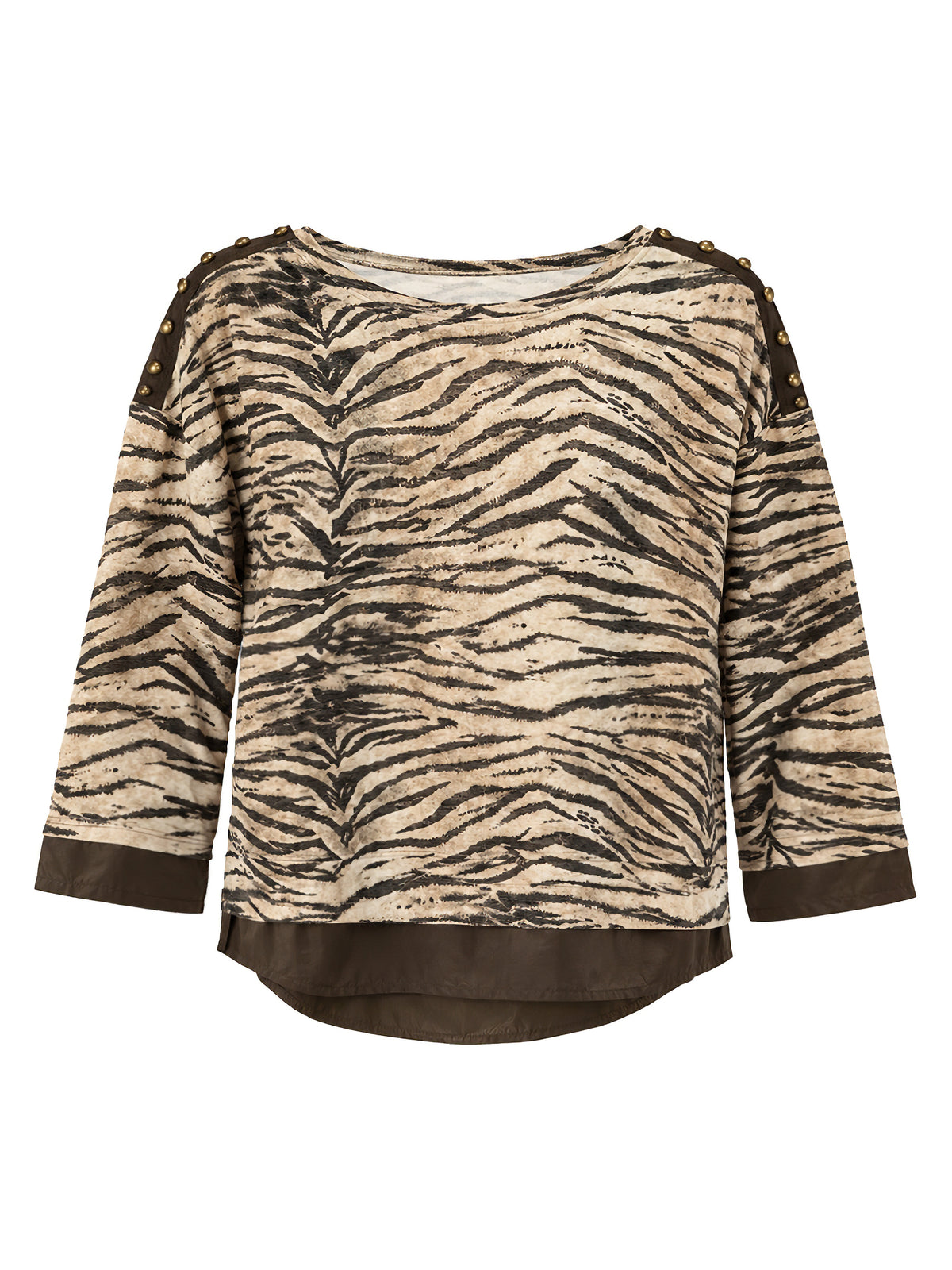 Felpa stampa zebra con borchie