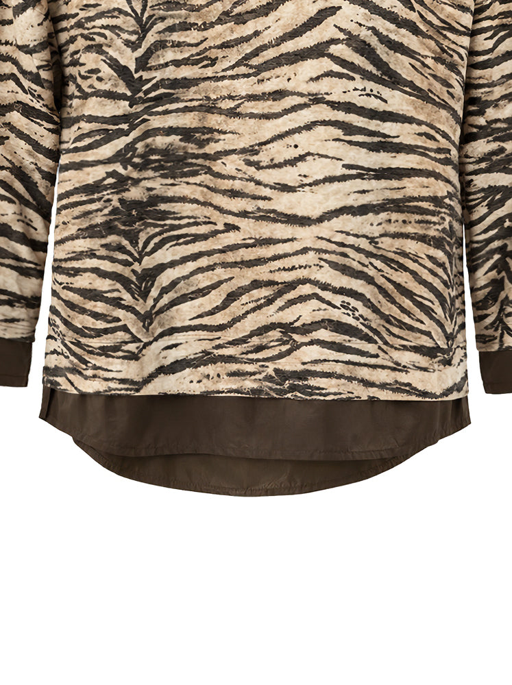 Felpa stampa zebra con borchie