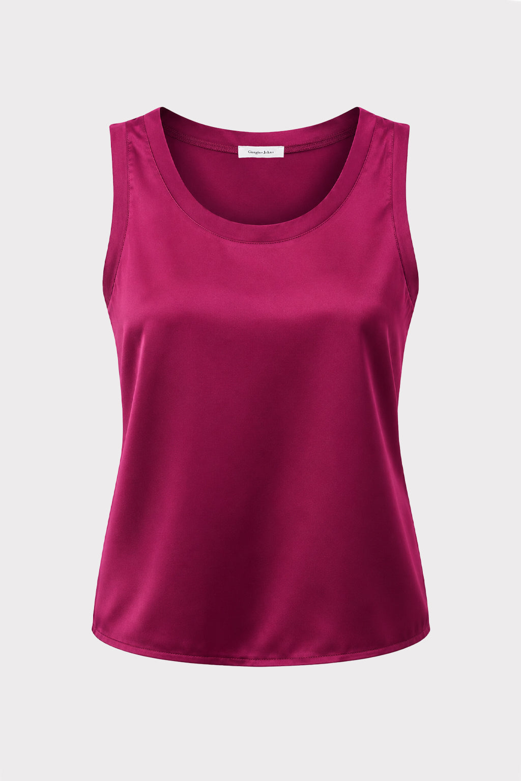 Top smanicato satin