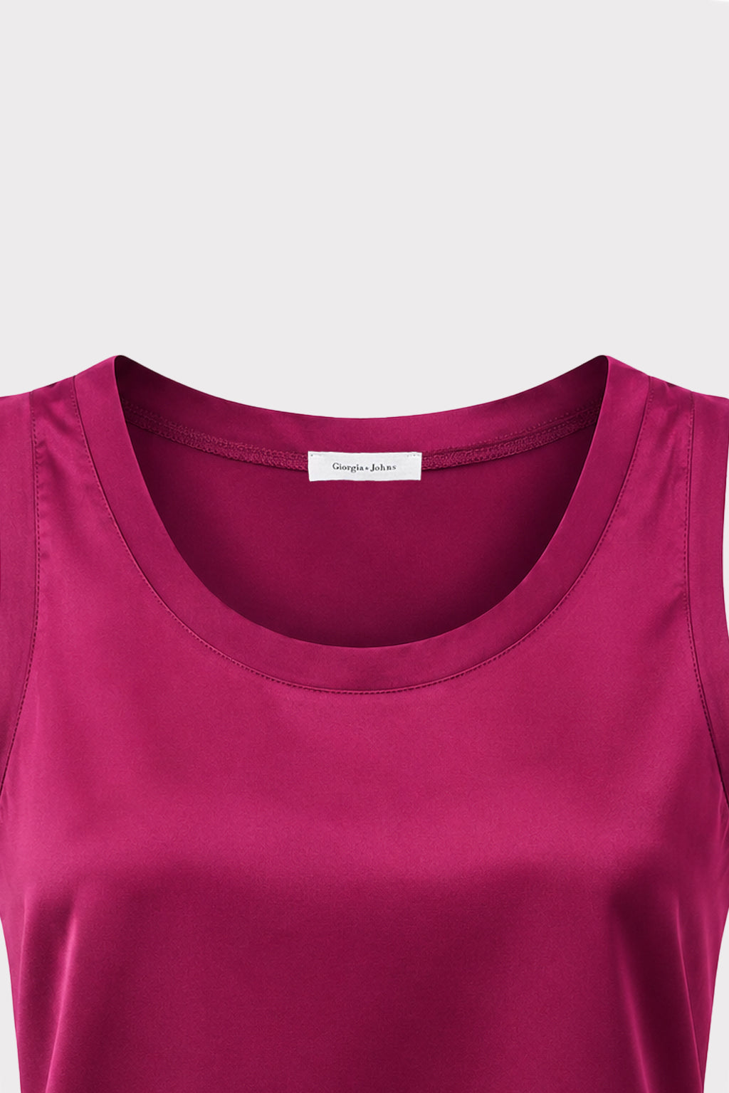 Top smanicato satin