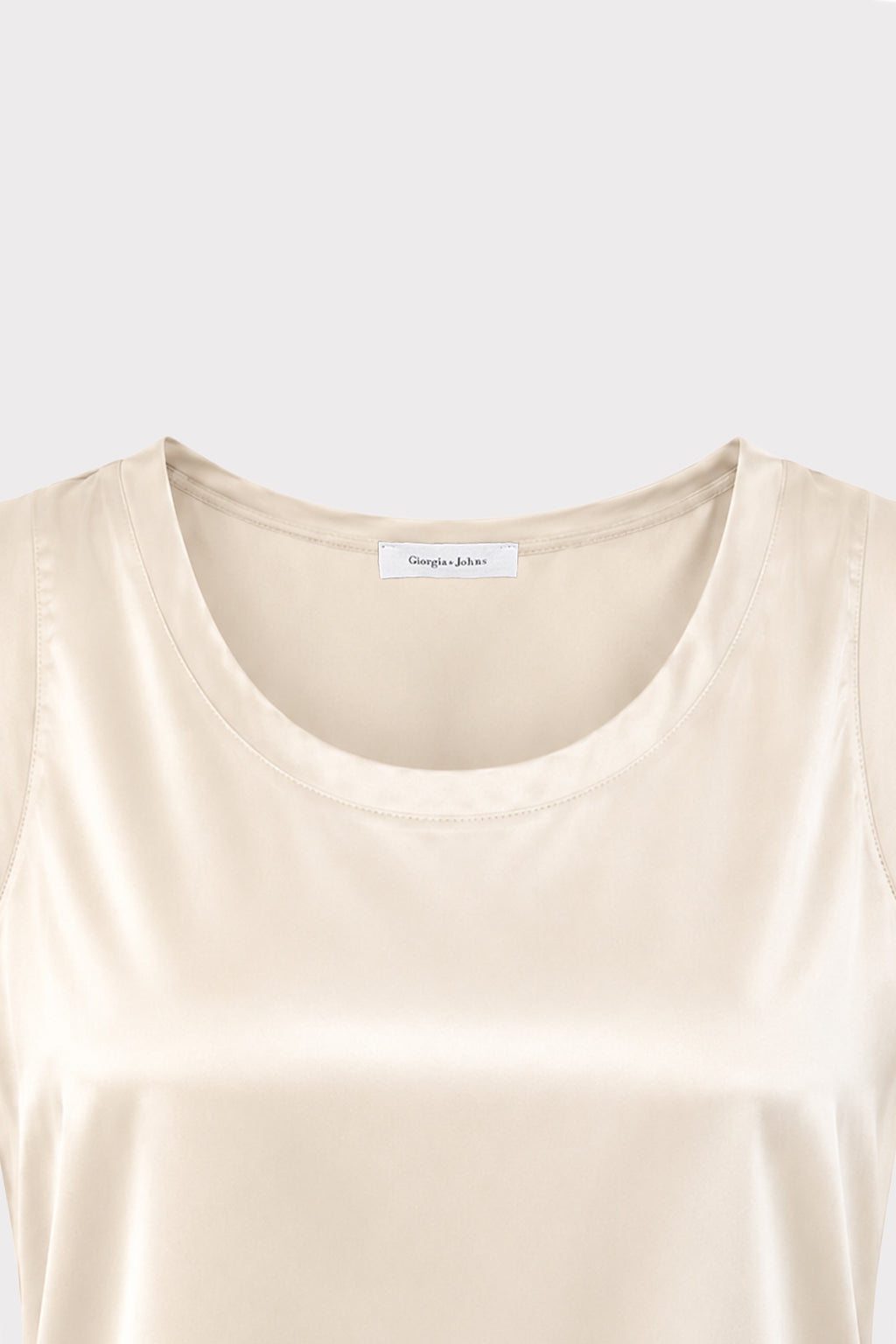 Top smanicato satin