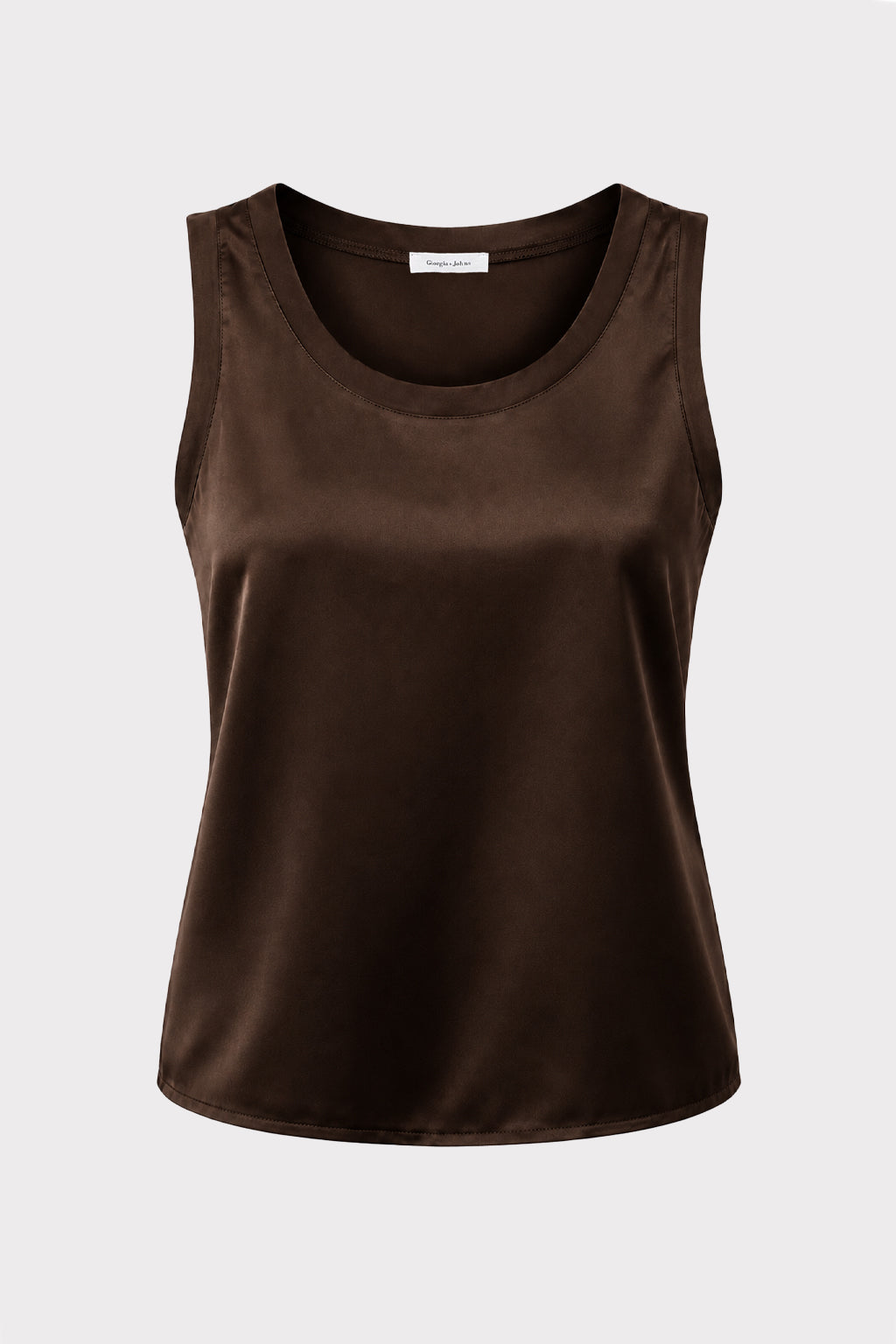 Top smanicato satin