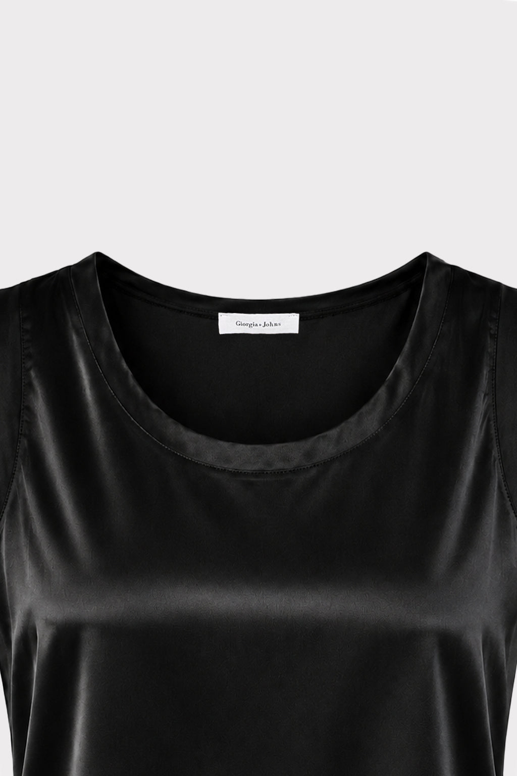 Top smanicato satin