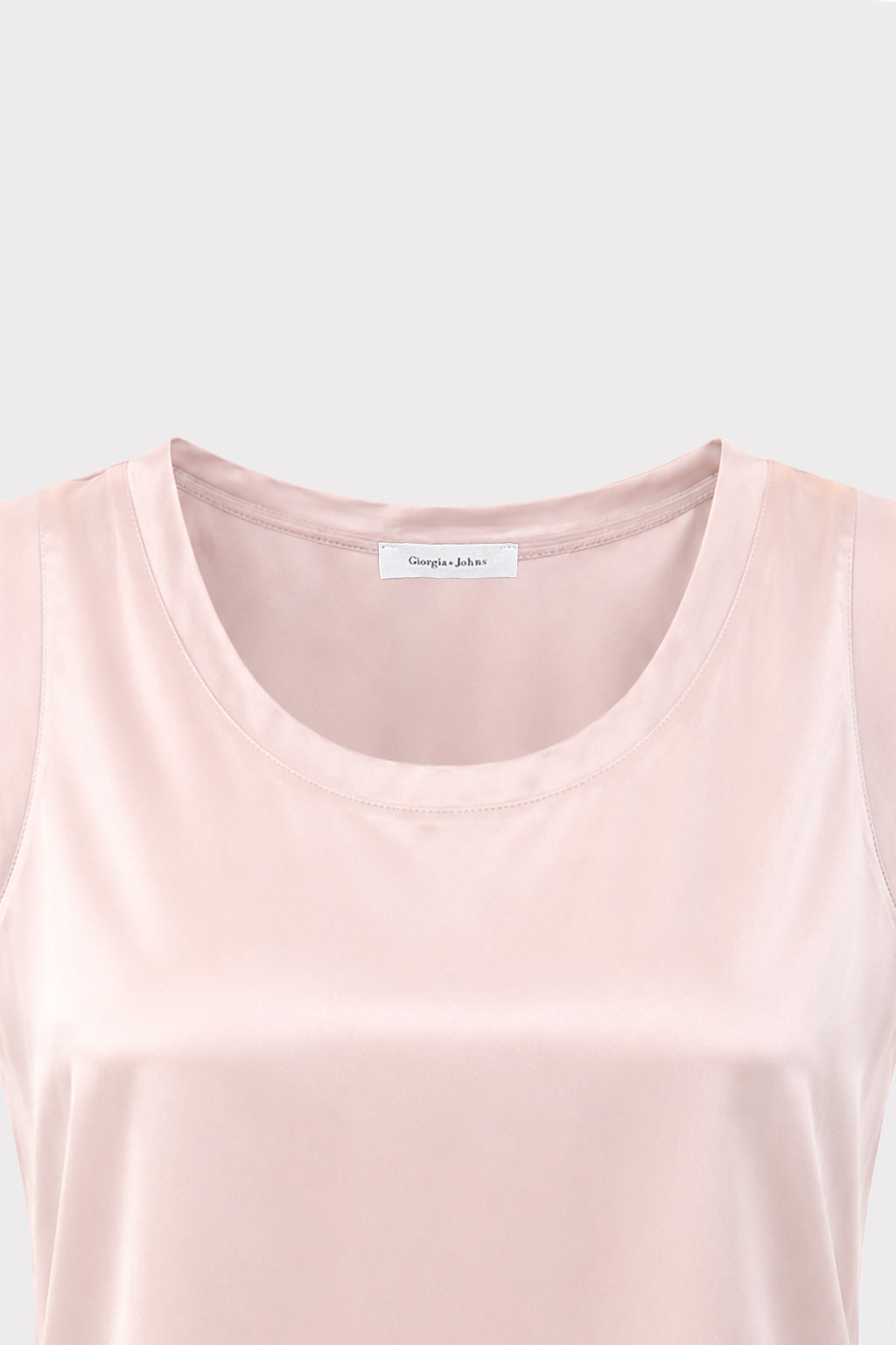 Top smanicato satin