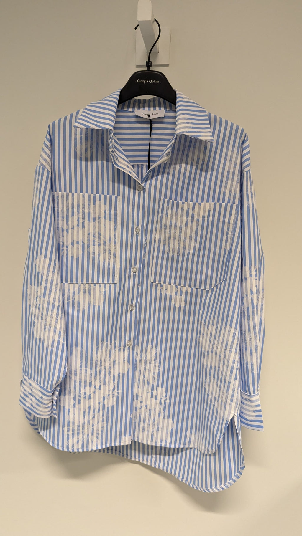 Camicia riga e stampa fiore