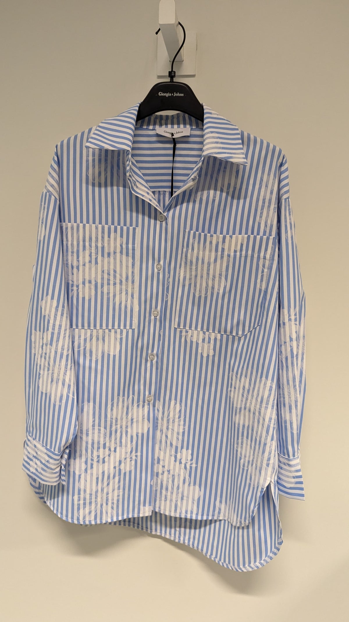 Camicia riga e stampa fiore