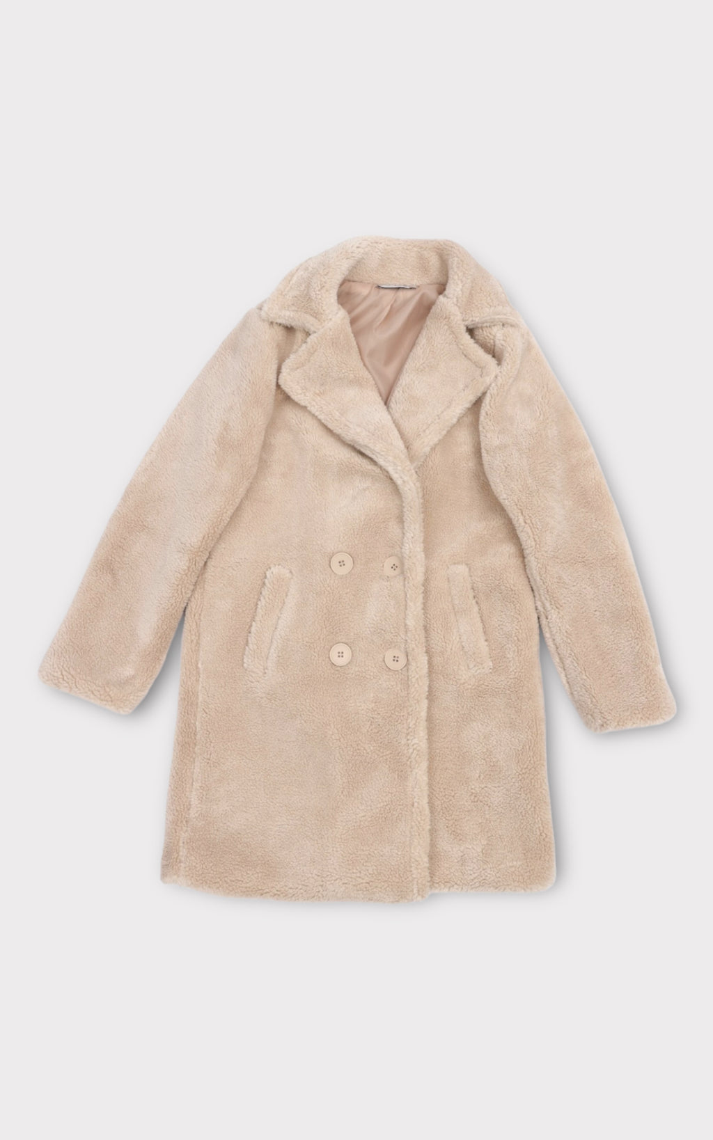 Cappotto doppiopetto teddy