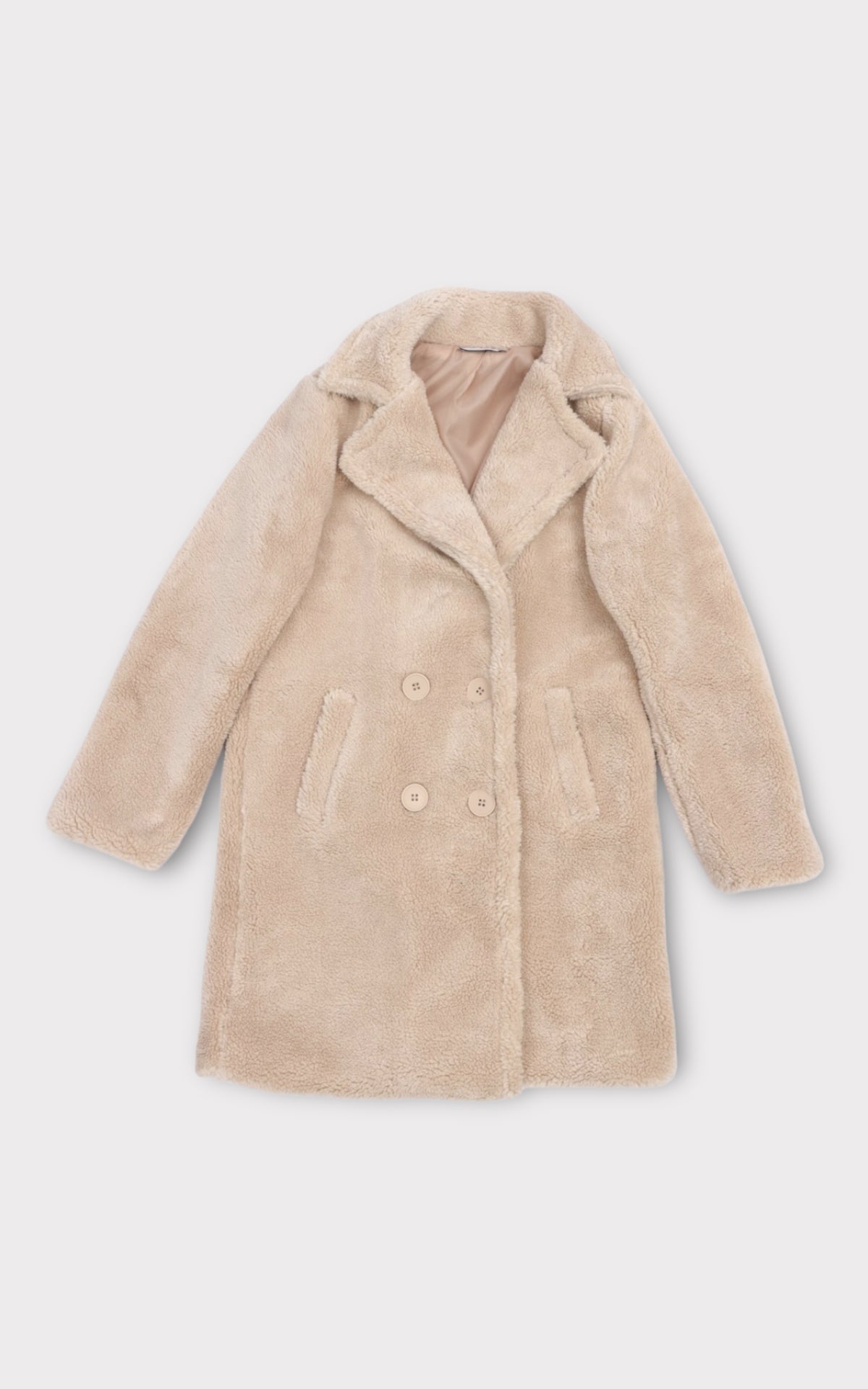 Cappotto doppiopetto teddy
