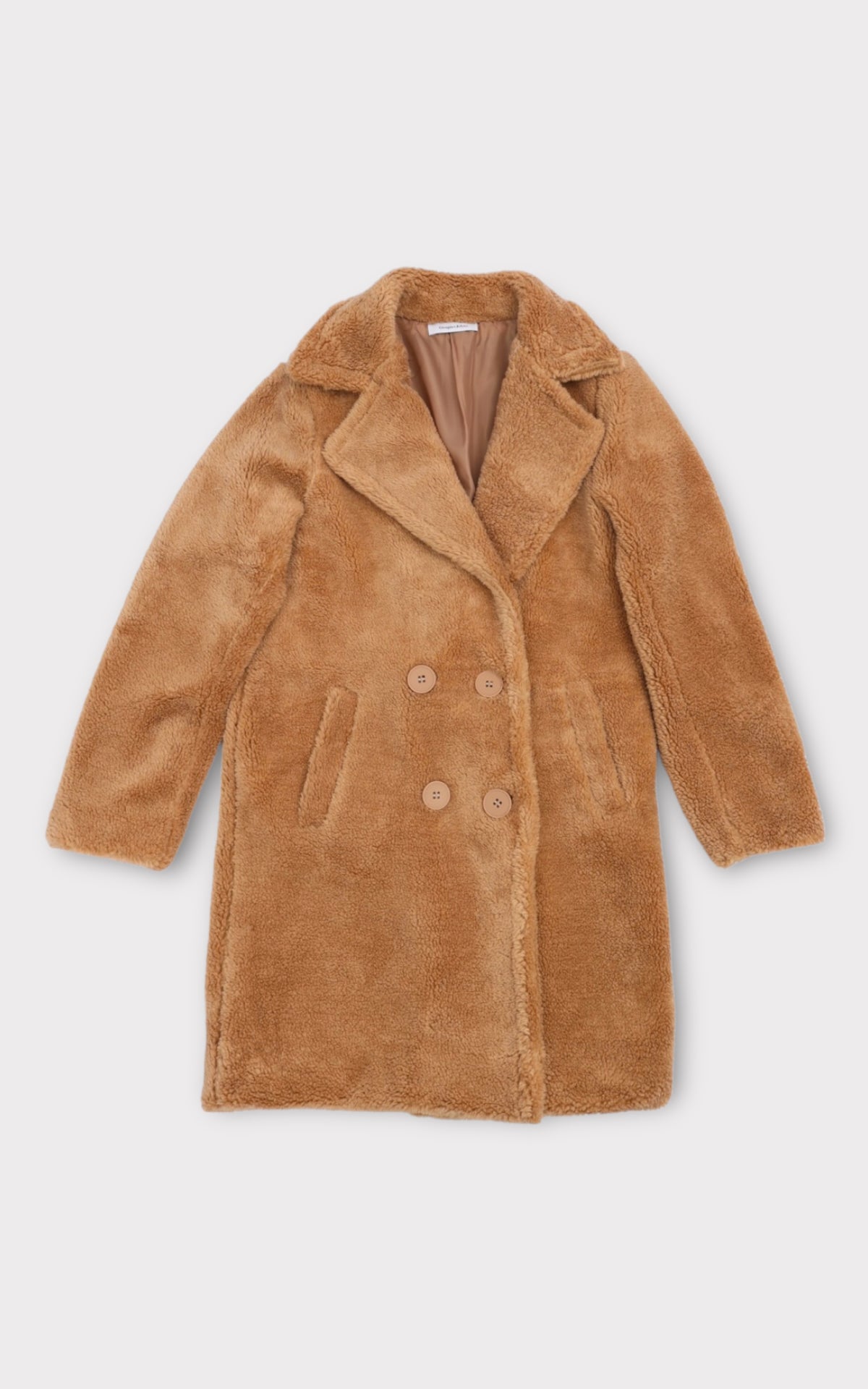 Cappotto doppiopetto teddy
