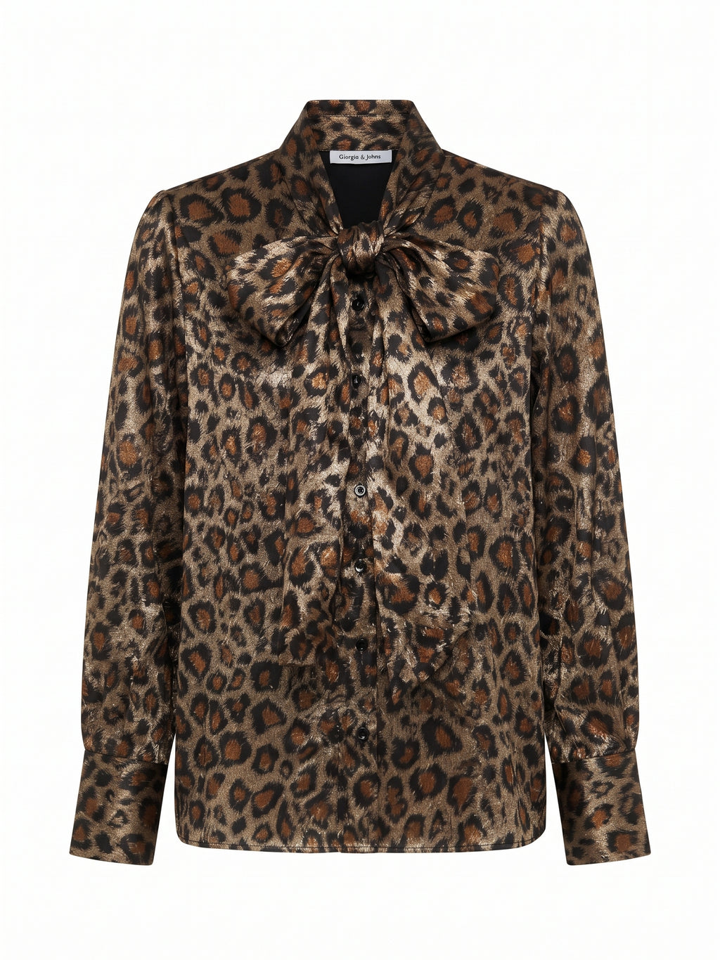 Camicia animalier satin con fiocco