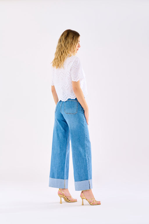 Jeans straight con taschini