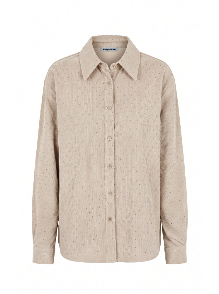 Camicia over con microstrass