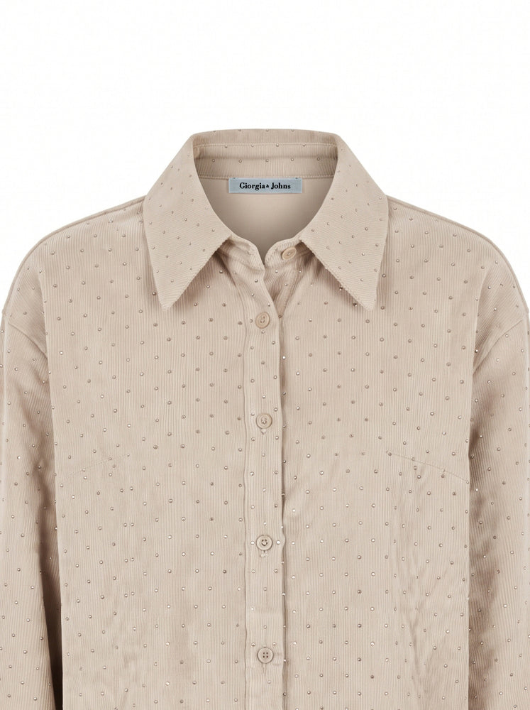 Camicia over con microstrass
