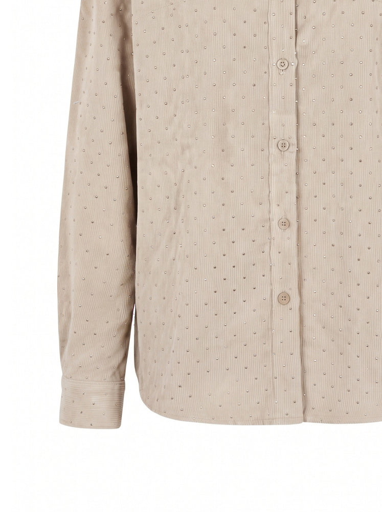 Camicia over con microstrass