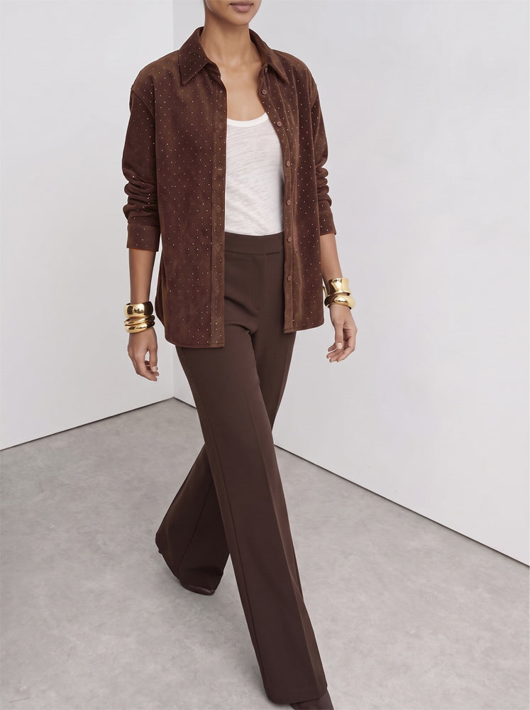Camicia over con microstrass