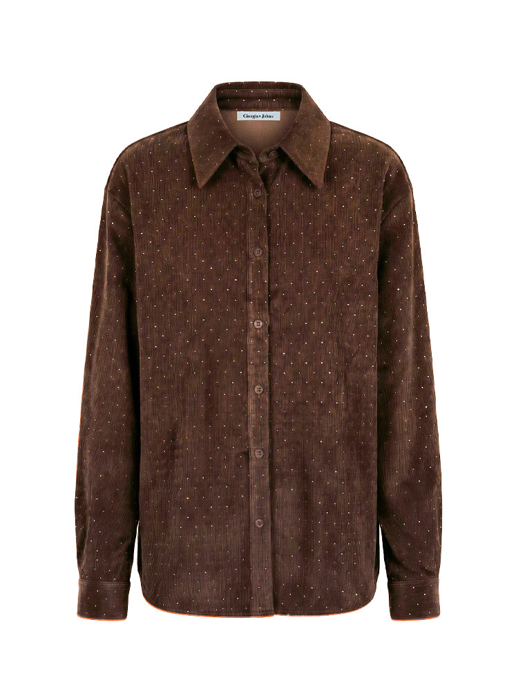 Camicia over con microstrass
