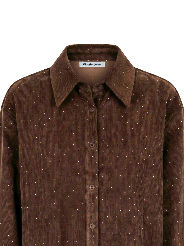 Camicia over con microstrass