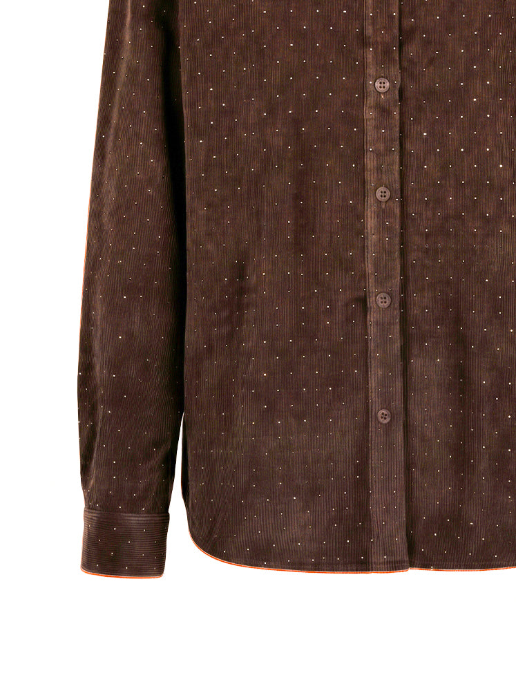 Camicia over con microstrass