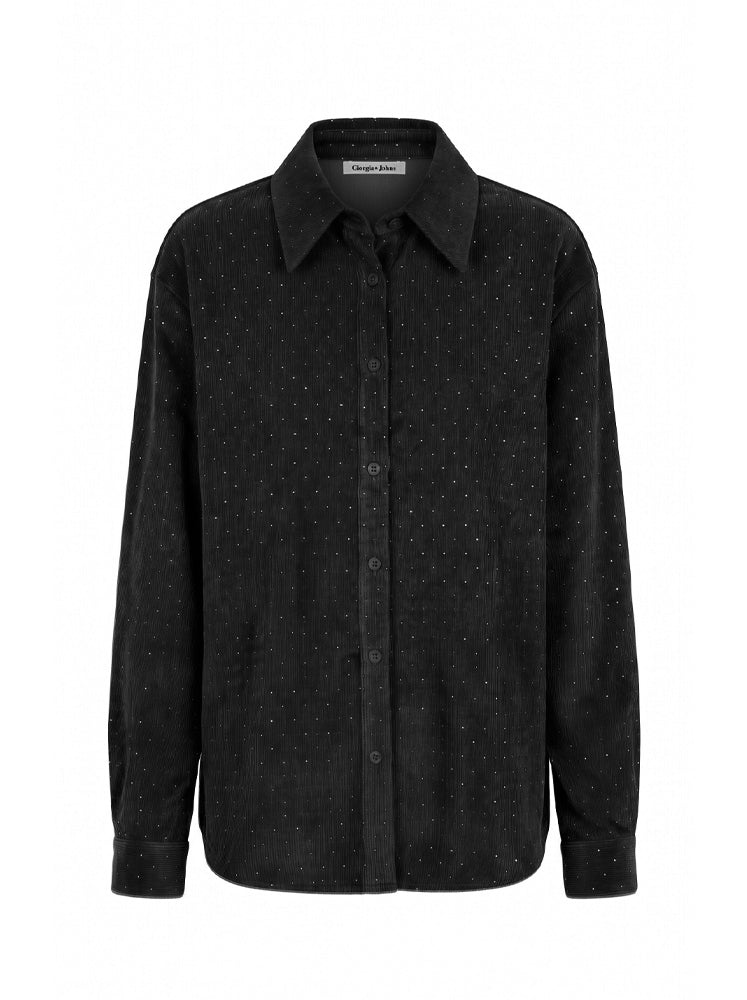 Camicia over con microstrass