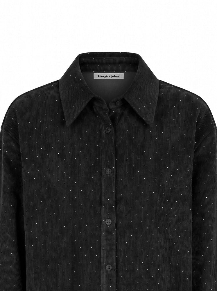 Camicia over con microstrass
