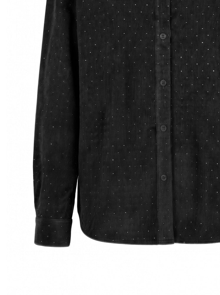 Camicia over con microstrass