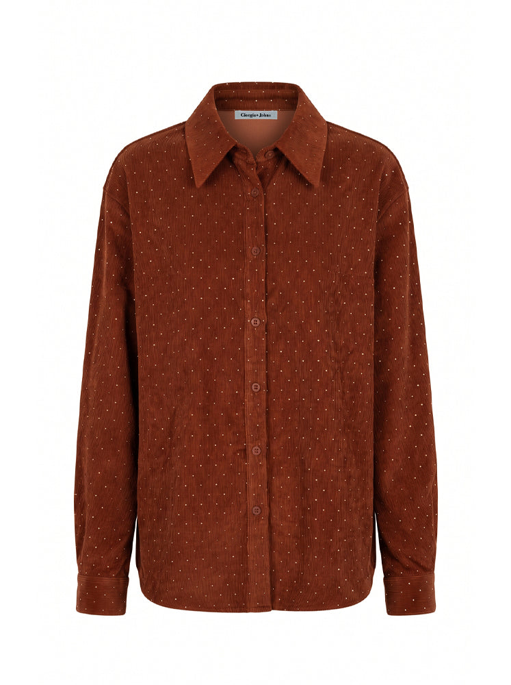 Camicia over con microstrass