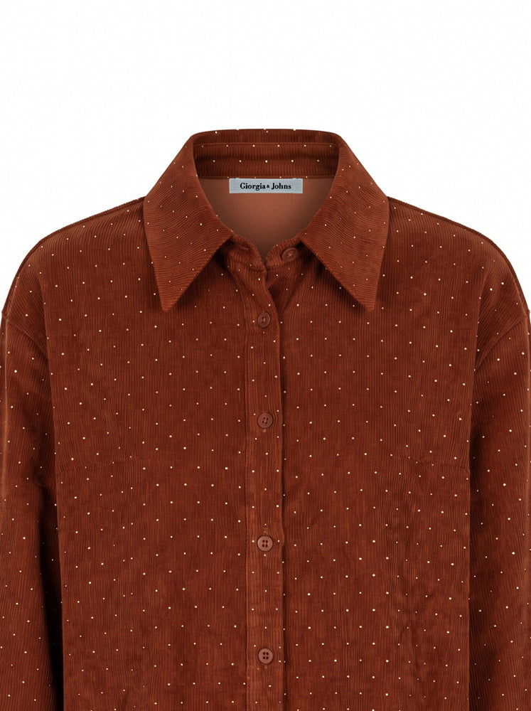 Camicia over con microstrass