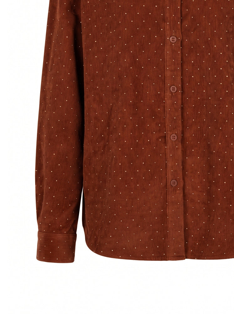Camicia over con microstrass