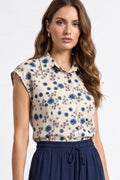 Camicia smanicata stampa floreale