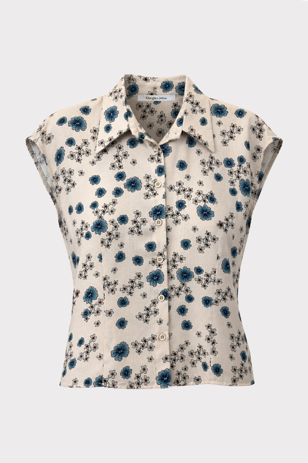 Camicia smanicata stampa floreale