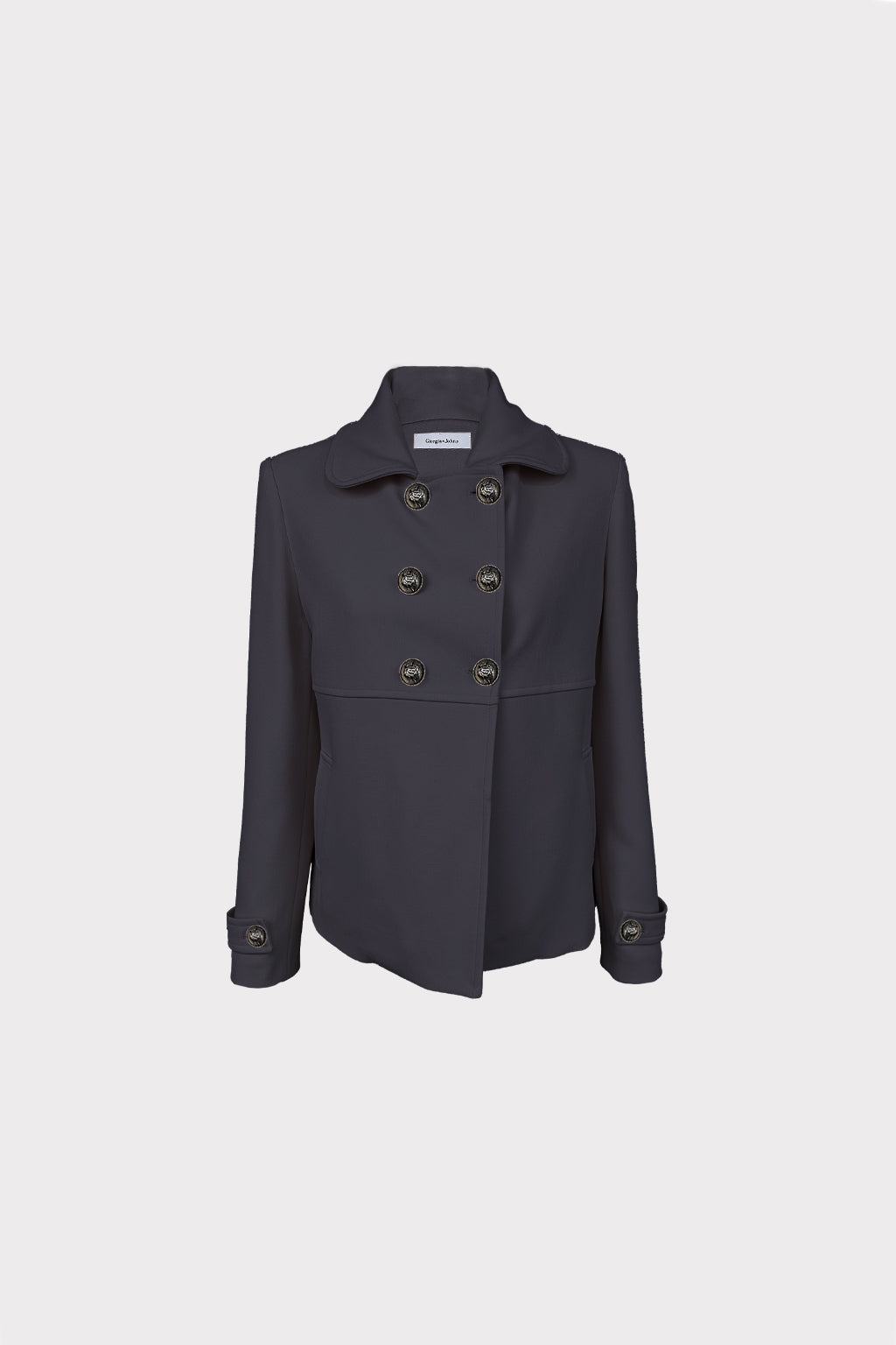 Cappotto doppiopetto bottoni militari