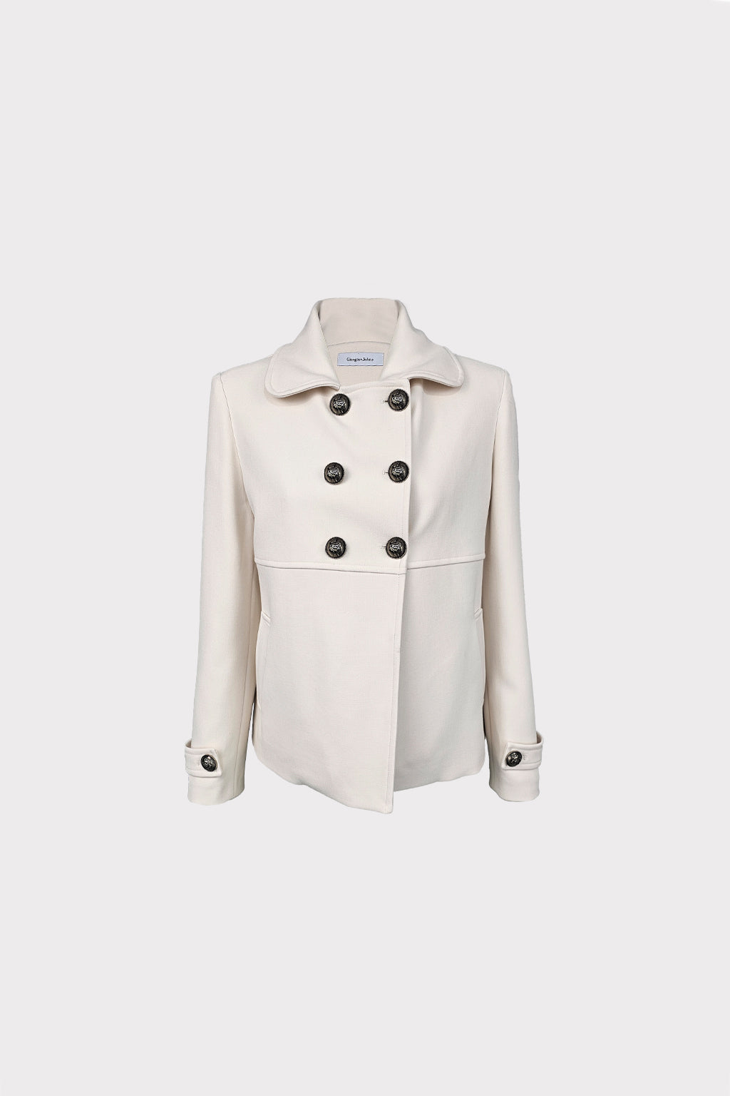 Cappotto doppiopetto bottoni militari