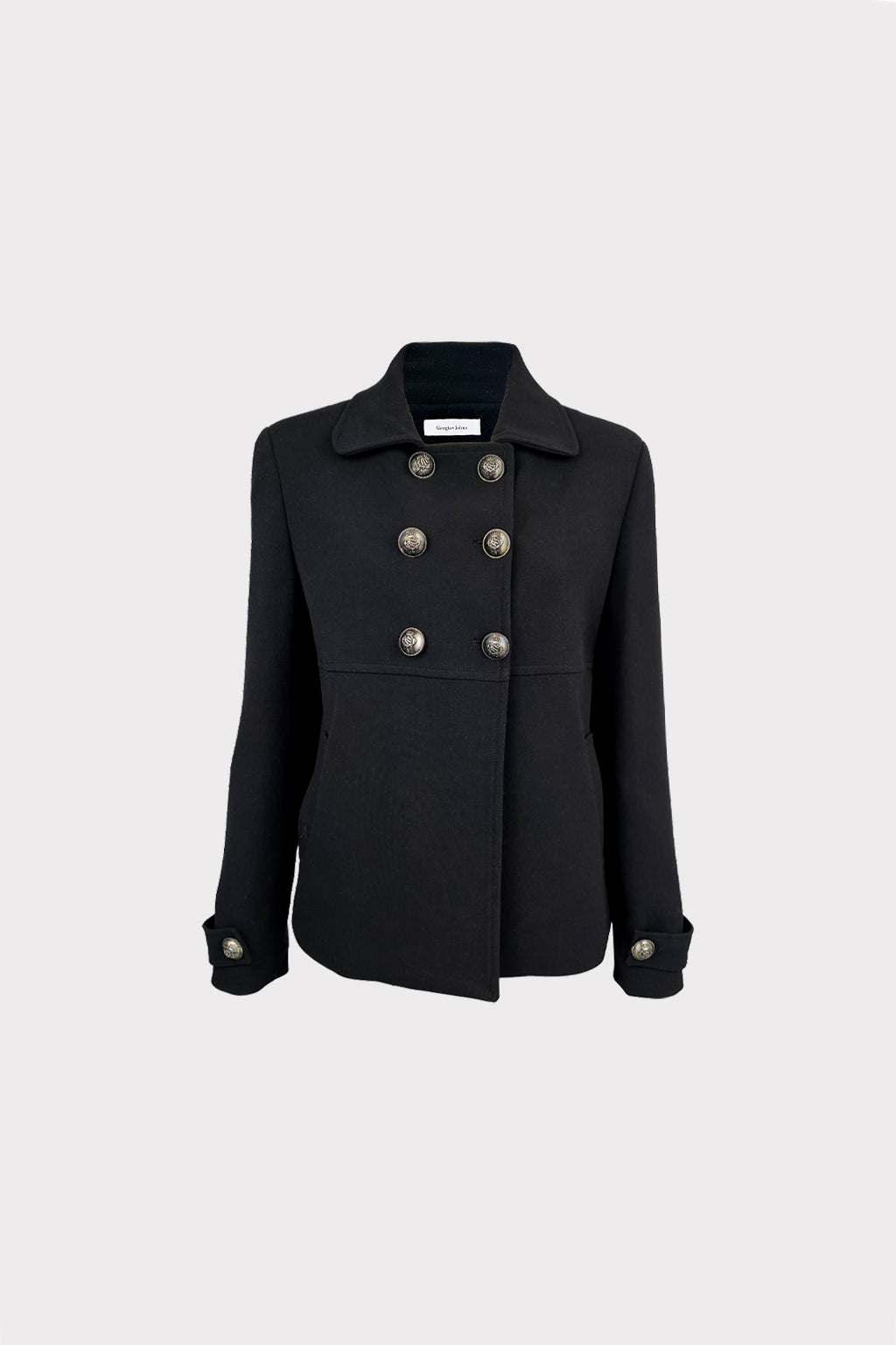 Cappotto doppiopetto bottoni militari
