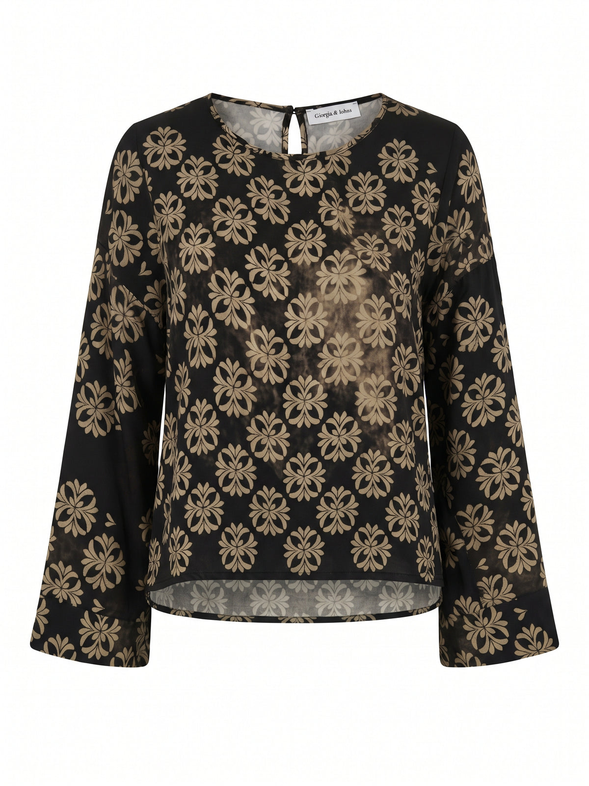 Blusa girocollo stampa medaglioni