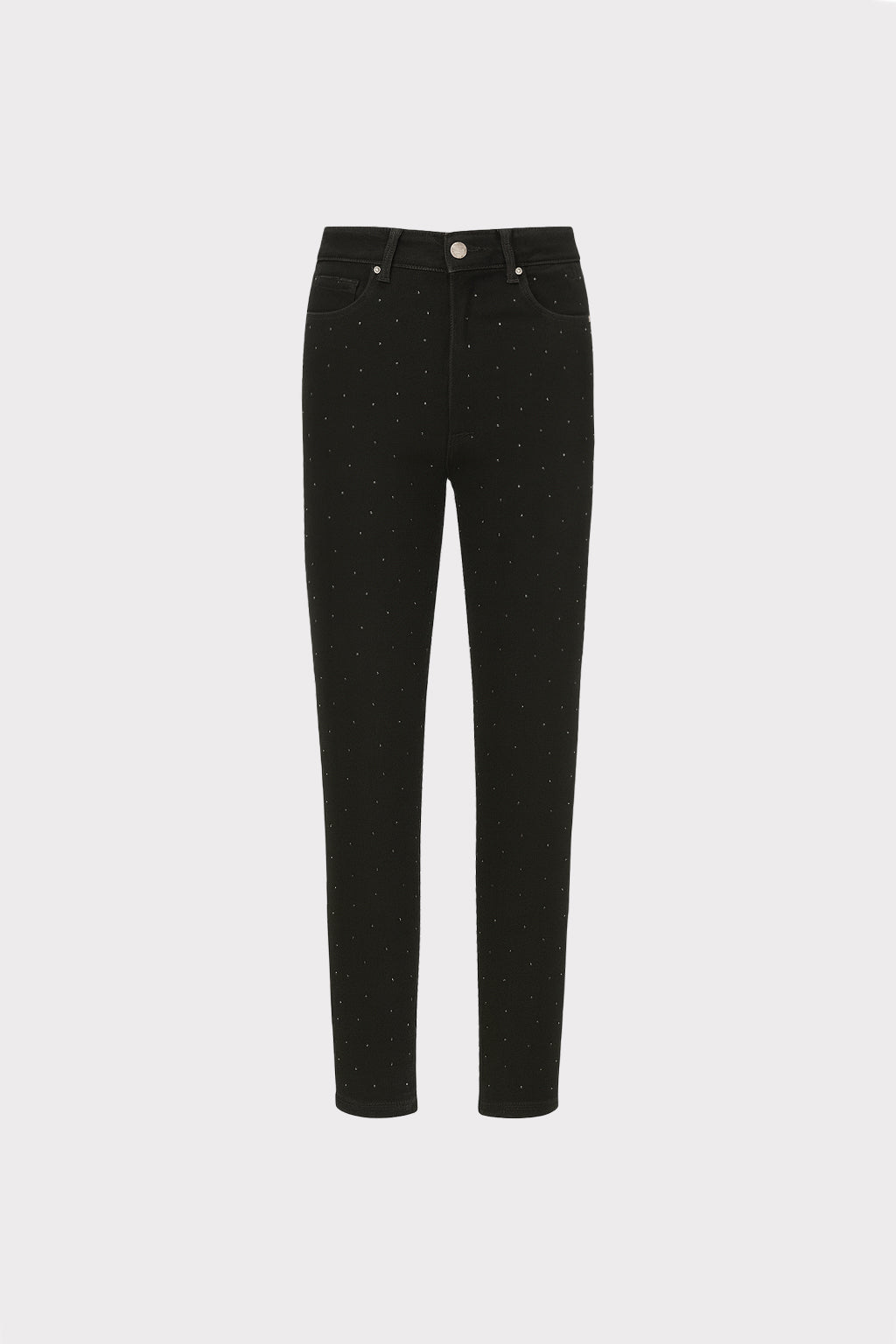 Jeans skinny con micro-strass