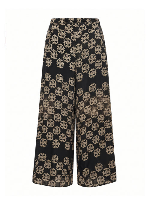 Pantaloni palazzo stampa medaglioni