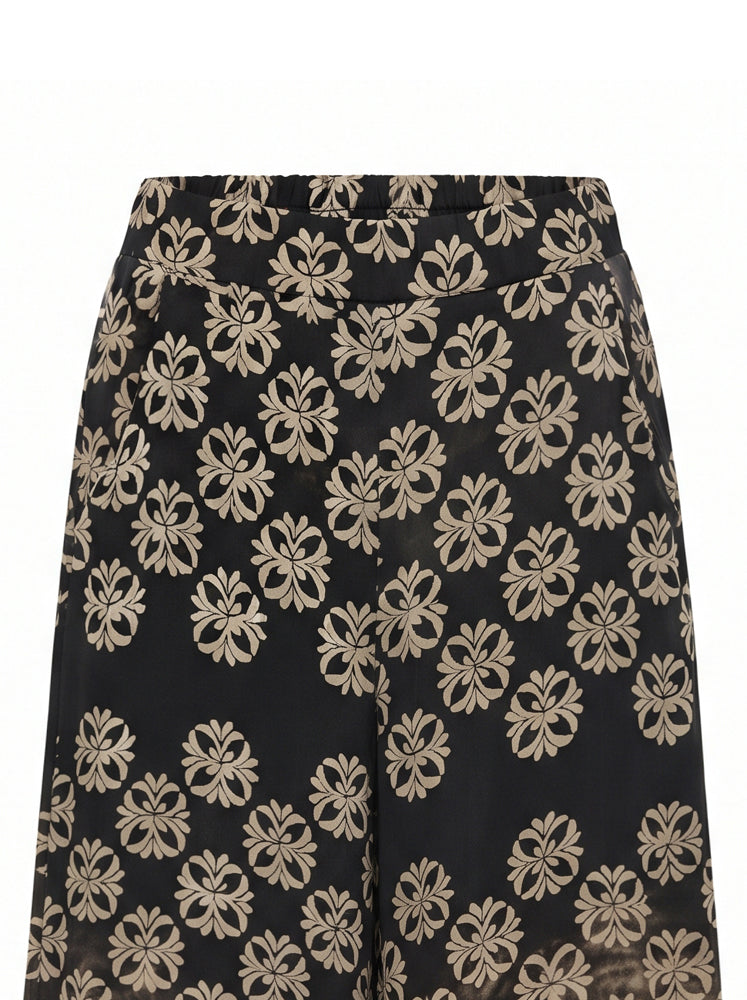 Pantaloni palazzo stampa medaglioni