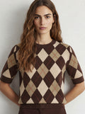 Pullover motivo a rombi con filo lurex