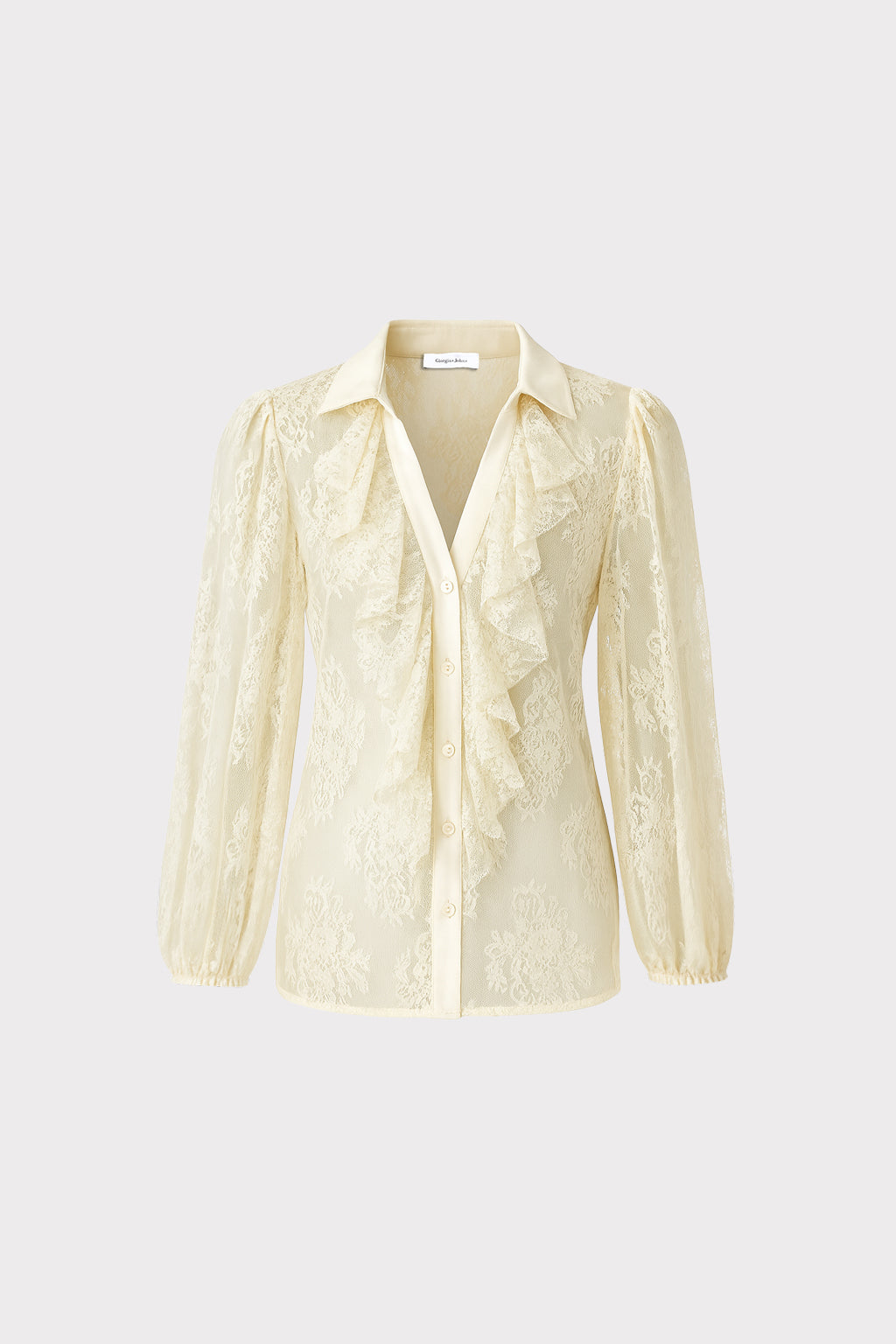 Camicia in pizzo con rouches