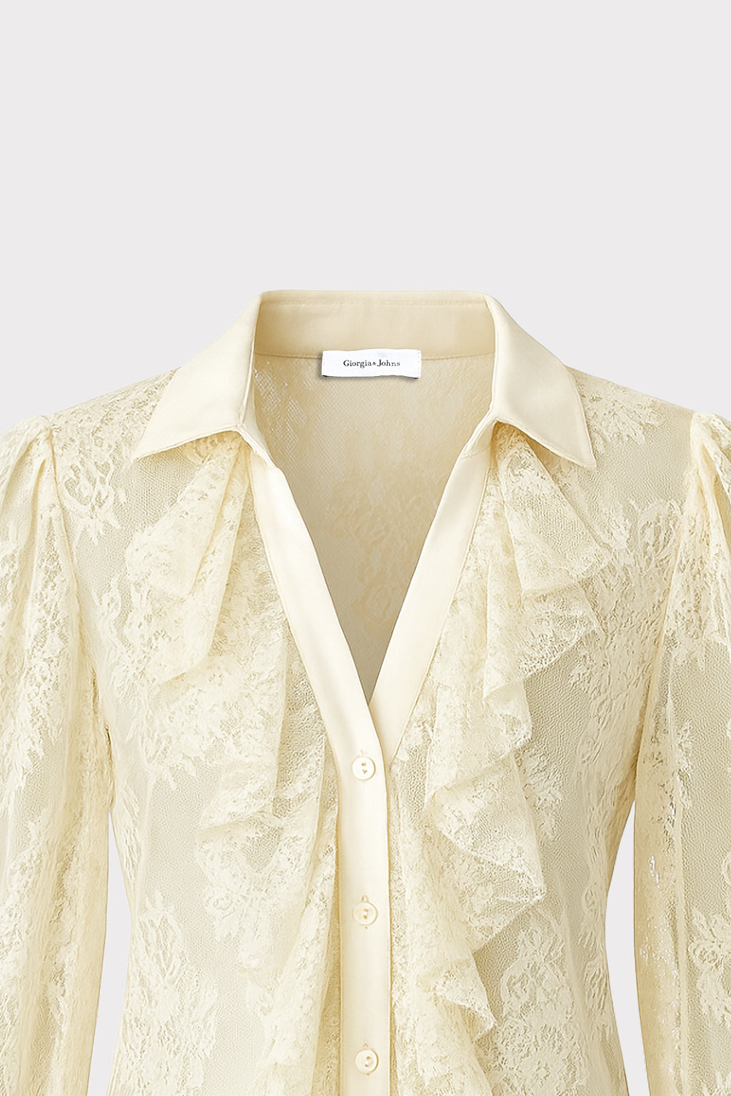 Camicia in pizzo con rouches