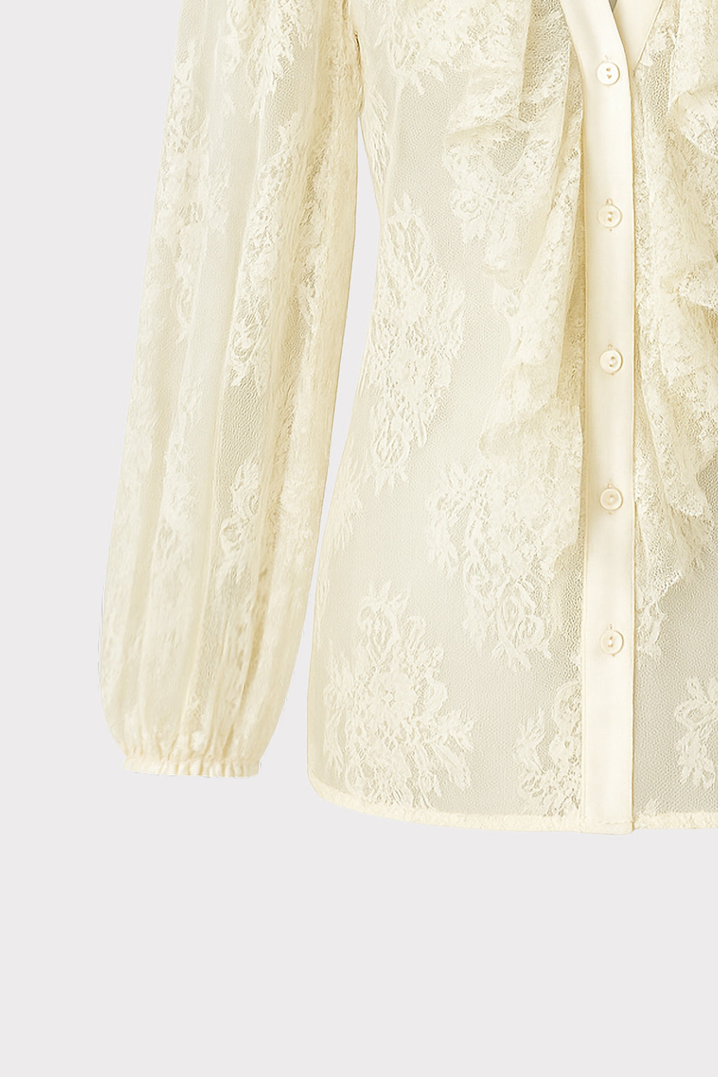 Camicia in pizzo con rouches