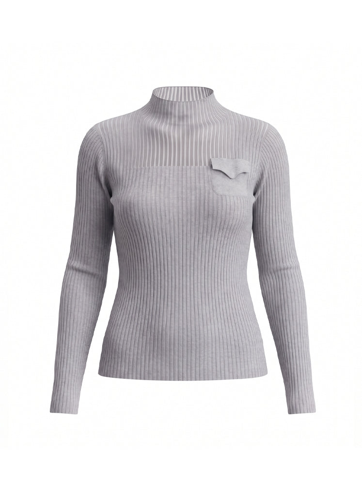 Maglia a costine con taschino