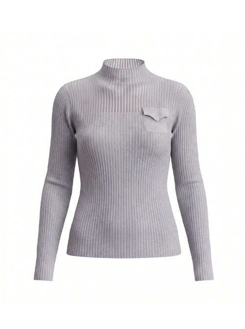 Maglia a costine con taschino