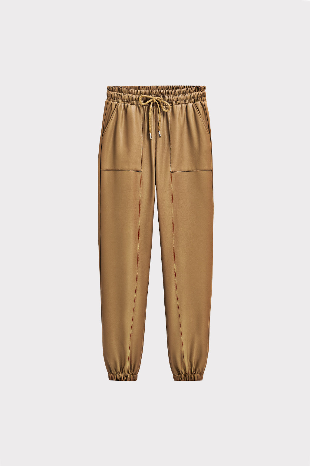 Pantaloni jogger ecopelle